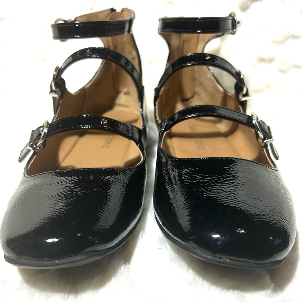 Sun Stone mary Jane ballet triple buckle strap square toe women’s flats size 8M - Picture 6 of 11